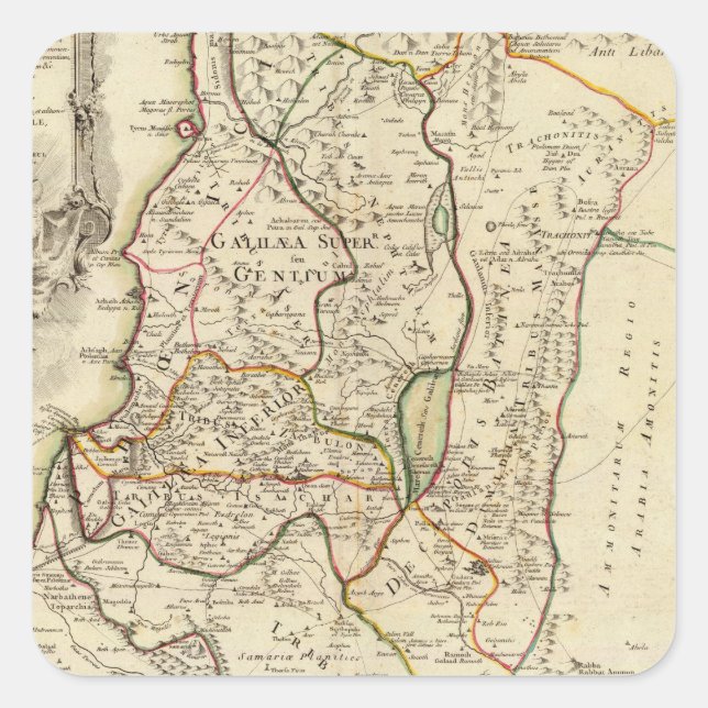 Pegatina Cuadrada Israel y Palestina 2 (Anverso)
