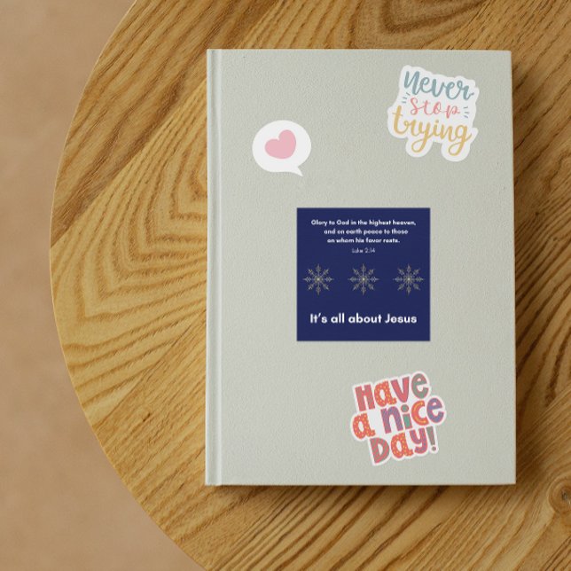 Pegatina Cuadrada It’s All About Jesus – Christmas Sticker #13 (Subido por el creador)