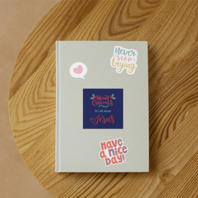 Pegatina Cuadrada It’s All About Jesus – Christmas Sticker #14 (Subido por el creador)