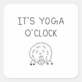 Pegatina Cuadrada It’s Yoga O’Clock Sheep