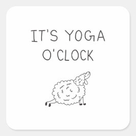 Pegatina Cuadrada It’s Yoga O’Clock Sheep