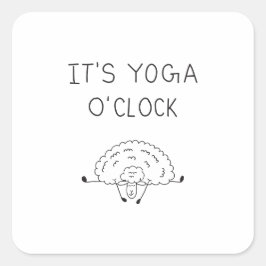 Pegatina Cuadrada It’s Yoga O’Clock Sheep