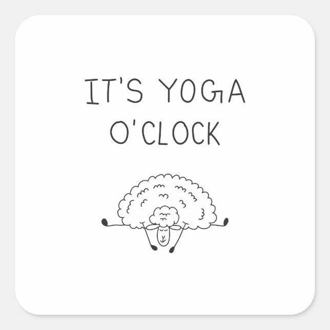 Pegatina Cuadrada It’s Yoga O’Clock Sheep (Anverso)