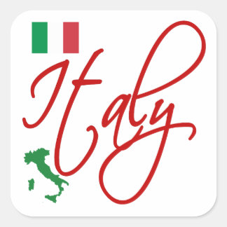 Pegatina Cuadrada Italia