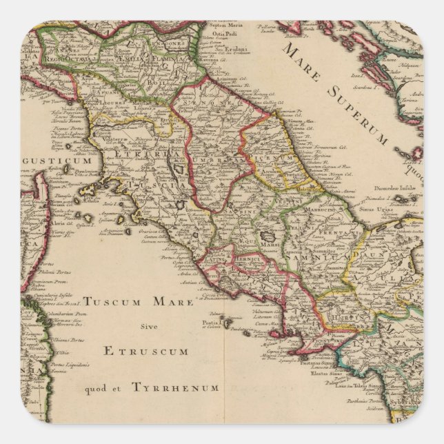 Pegatina Cuadrada Italia 16 (Anverso)