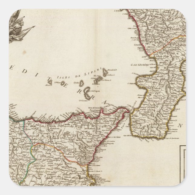 Pegatina Cuadrada Italia 25 (Anverso)