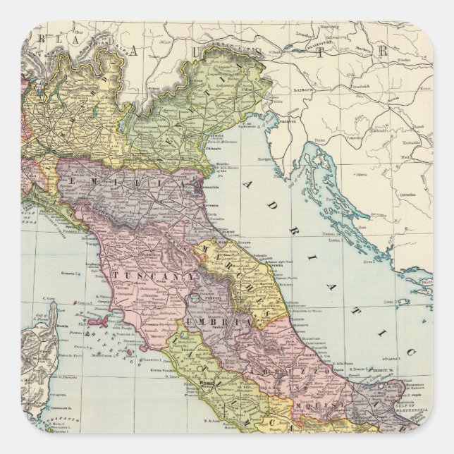 Pegatina Cuadrada Italia 28 (Anverso)