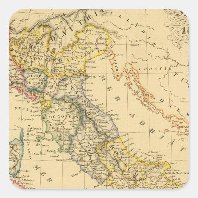 Pegatina Cuadrada Italia 4 (Anverso)