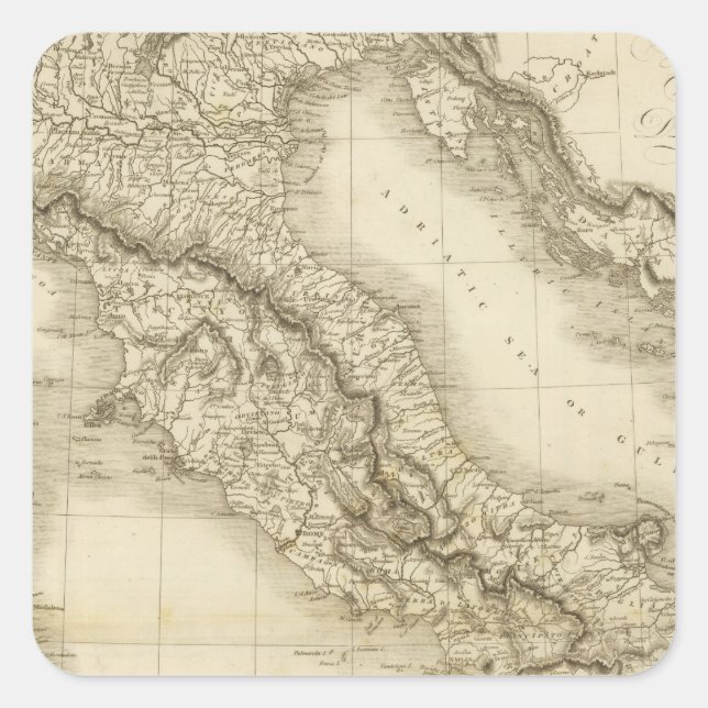 Pegatina Cuadrada Italia 8 (Anverso)