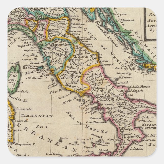 Pegatina Cuadrada Italia 9 (Anverso)