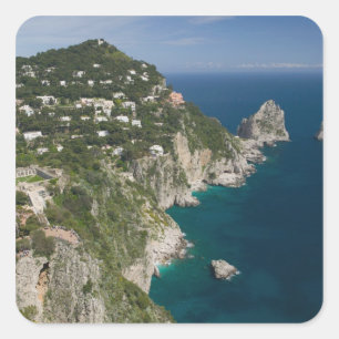 Pegatina Cuadrada ITALIA, Campania (bahía de Nápoles), CAPRI: