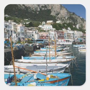 Pegatina Cuadrada ITALIA, Campania (Bahía de Nápoles), CAPRI: Marina