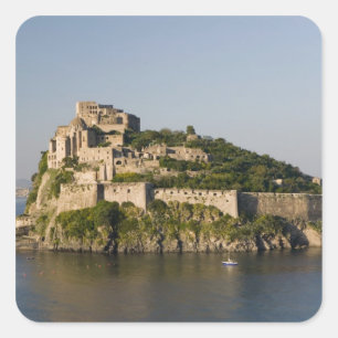 Pegatina Cuadrada ITALIA, Campania, Bahía de Nápoles), ISCHIA, 2