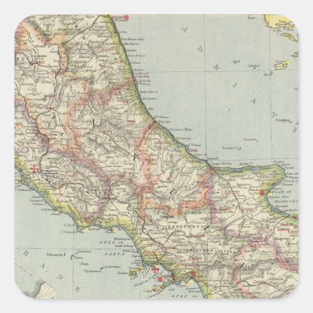 Pegatina Cuadrada Italia Central (Anverso)
