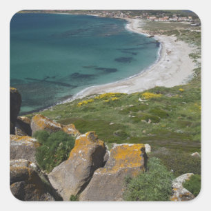 Pegatina Cuadrada Italia, Cerdeña, Tharros. Vista desde la española