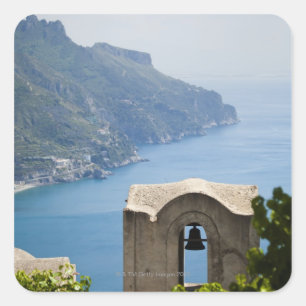 Pegatina Cuadrada Italia, Costa Amalfitana, Ravello, Torre Bell con
