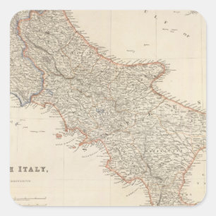 Pegatina Cuadrada Italia del Sur con las Islas Maltesas