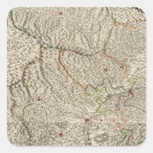 Pegatina Cuadrada Italia, Francia