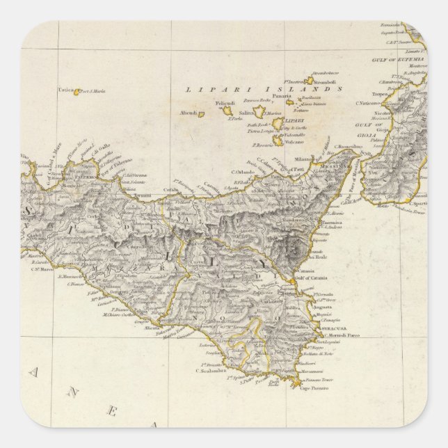 Pegatina Cuadrada Italia III (Anverso)