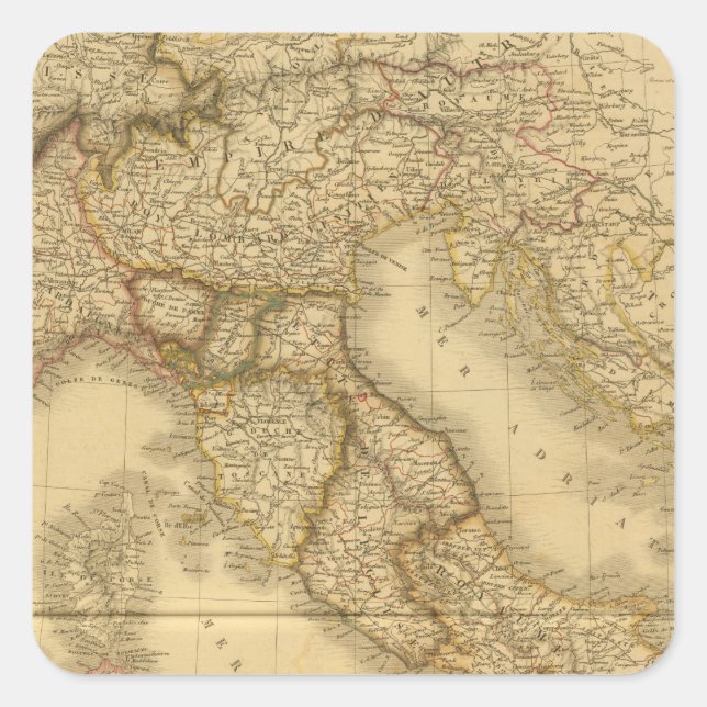 Pegatina Cuadrada Italia moderna (Anverso)