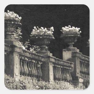 Pegatina Cuadrada Italia, provincia de Lecco, Varenna. Lakesida