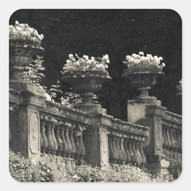 Pegatina Cuadrada Italia, Provincia de Lecco, Varenna. Lakeside (Anverso)