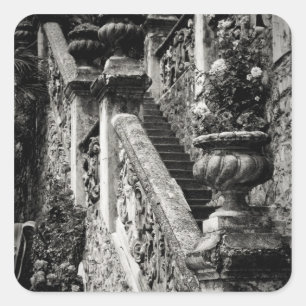 Pegatina Cuadrada Italia, provincia de Lecco, Varenna. Villa Monaste