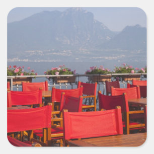 Pegatina Cuadrada Italia, provincia de Verona, Torri del Benaco.