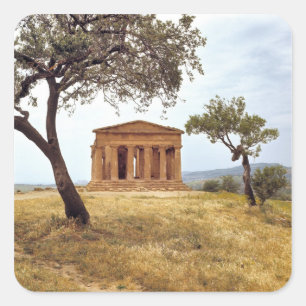 Pegatina Cuadrada Italia, Sicilia, Agrigento. Las ruinas del 2