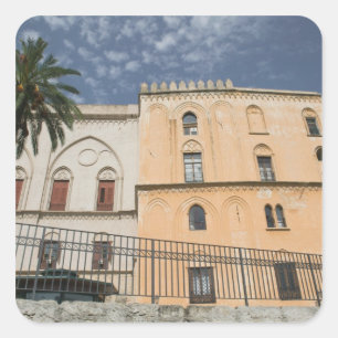 Pegatina Cuadrada Italia, Sicilia, Palermo, Palazzo dei Normanni