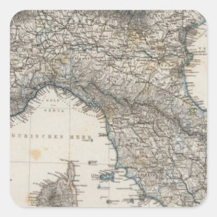 Pegatina Cuadrada Italia superior y central