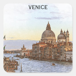 Pegatina Cuadrada Italia Venecia Venecia Viajes Panorama Vista