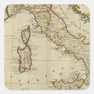 Pegatina Cuadrada Italia, y Cerdeña