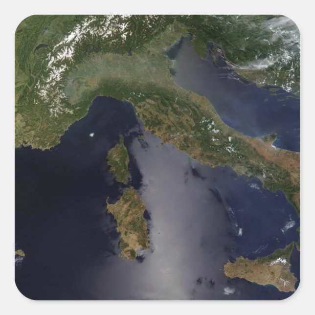 Pegatina Cuadrada Italia y el sudeste de Francia (Anverso)