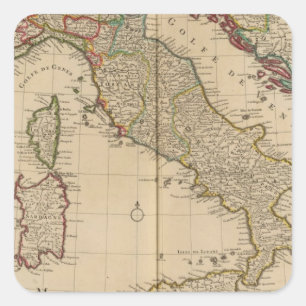 Pegatina Cuadrada Italia y Eslovenia