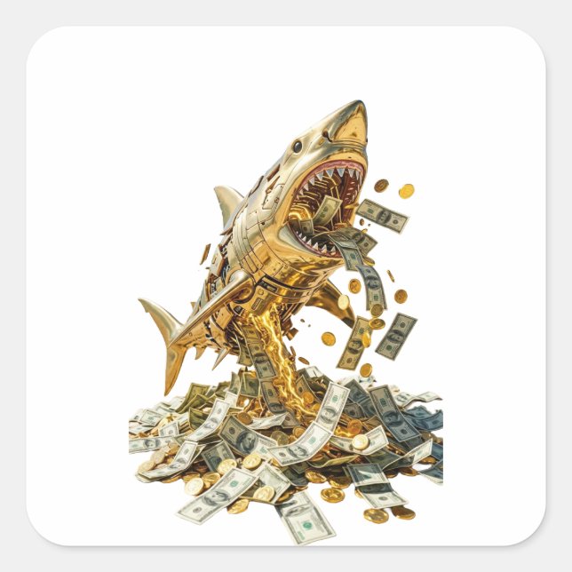 Pegatina Cuadrada Italian Brainrot Aesthetic Sticker | Tralalero Tra (Anverso)