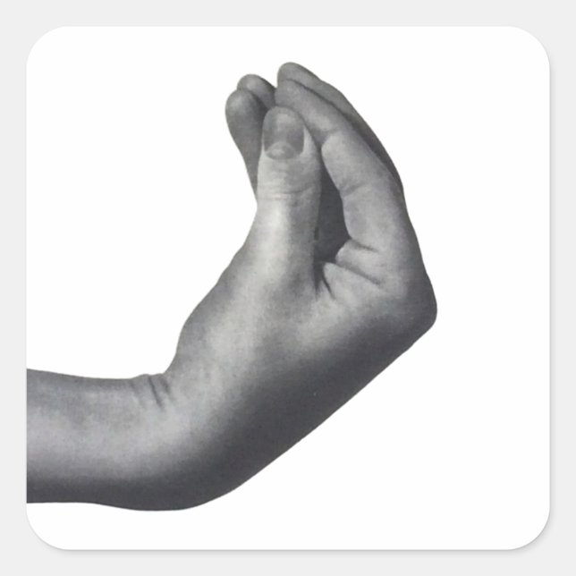 Pegatina Cuadrada  Italian Hand (Anverso)