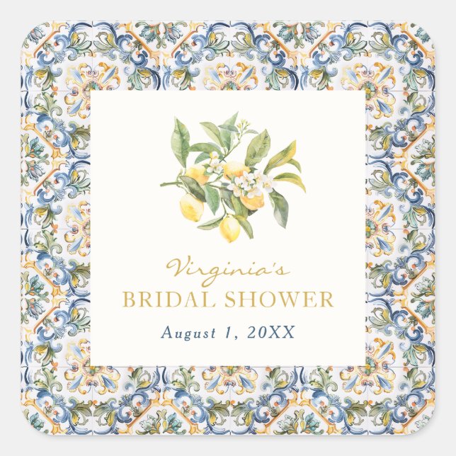 Pegatina cuadrada italiana (Anverso)