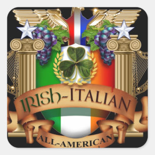 Pegatina Cuadrada Italiano irlandés y americano