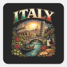 Pegatina Cuadrada Italy Eternal