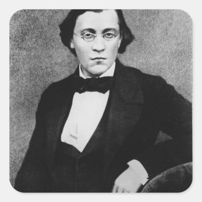 Pegatina Cuadrada Ivan Sergeevich Turgenev (Anverso)