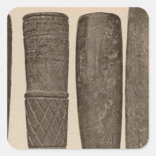 Pegatina Cuadrada IX tubos de piedra, tan Calif