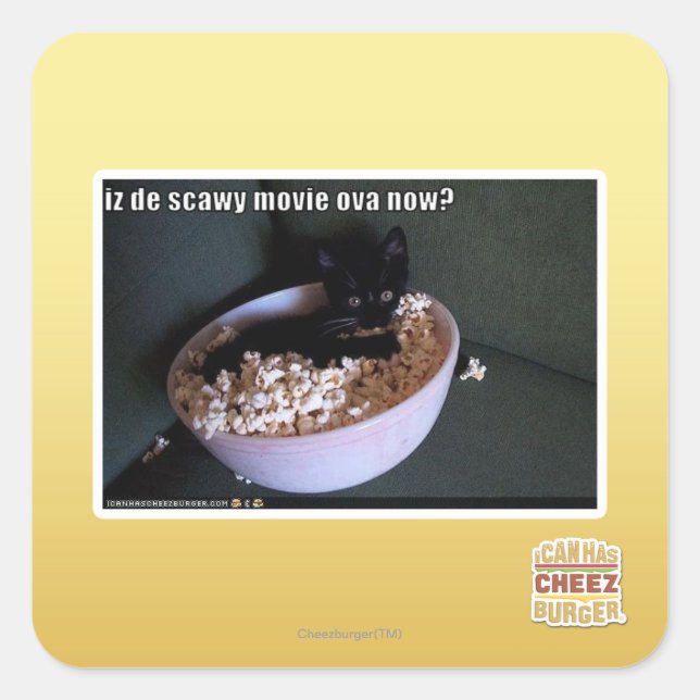Pegatina Cuadrada ¿Iz de scawy film ova ahora? (Anverso)