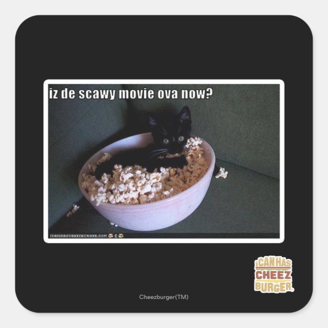 Pegatina Cuadrada ¿Iz de scawy film ova ahora? (Anverso)