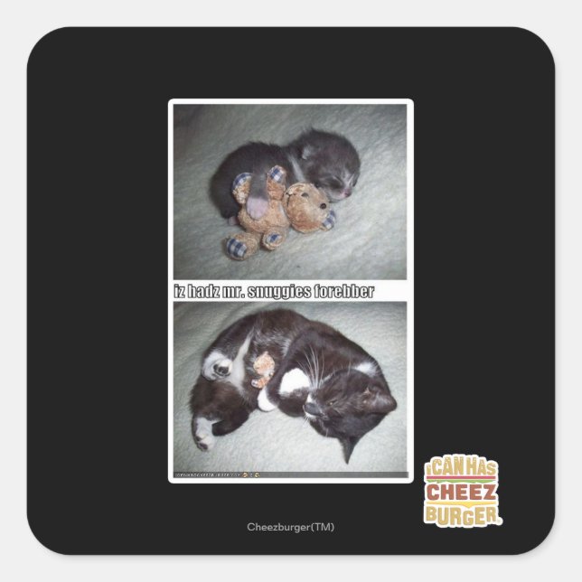 Pegatina Cuadrada iz hadz mr. snuggies forebber (Anverso)