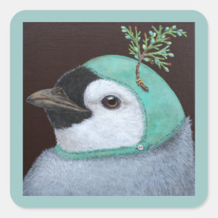 Pegatina Cuadrada Izzy los pegatinas del pingüino