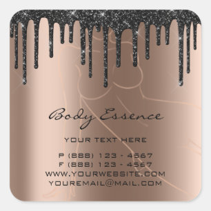 Pegatina Cuadrada Jabón Bálsamo Cosmético de Cuidado Corporal Rosa N