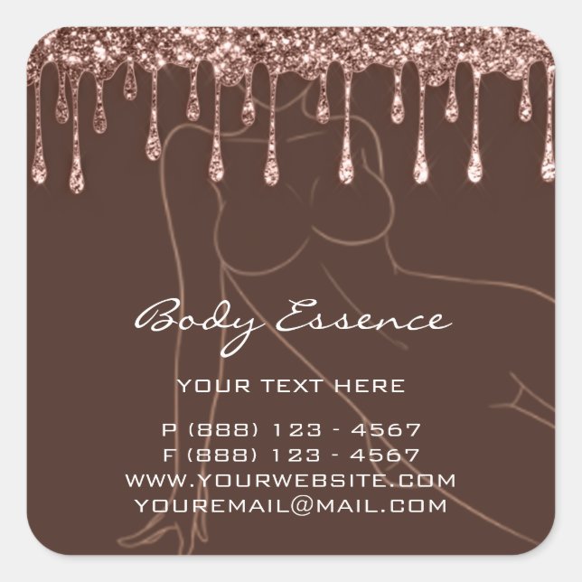 Pegatina Cuadrada Jabón Bálsamo Cosmético de Cuidados Corporales de  (Anverso)