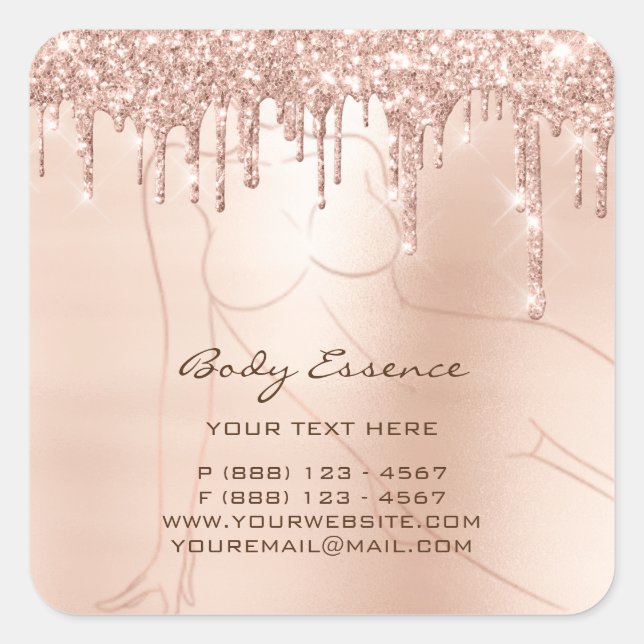 Pegatina Cuadrada Jabón Bálsamo Cosmético para Modelar el Cuerpo con (Anverso)