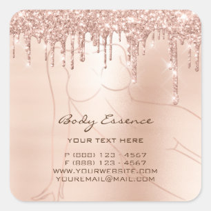 Pegatina Cuadrada Jabón de modelado corporal Balm Rosa cosmético Per